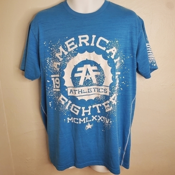 American Fighter Mens Size XL Extra Large T Shirt Blue Short Sleeve UFC MMA - Picture 1 of 12